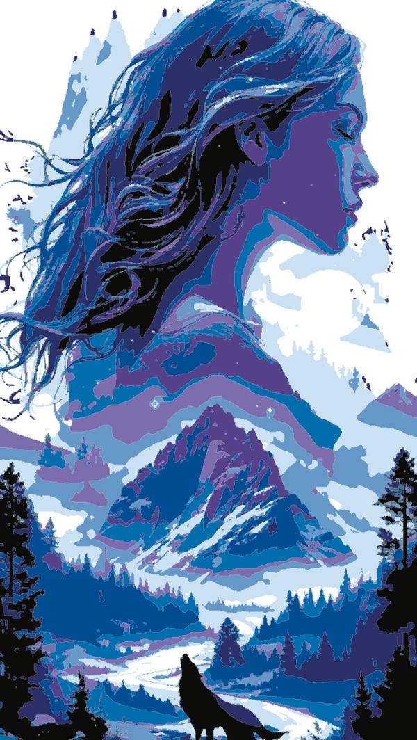 Moonlit Mountain Spirit: example finished result