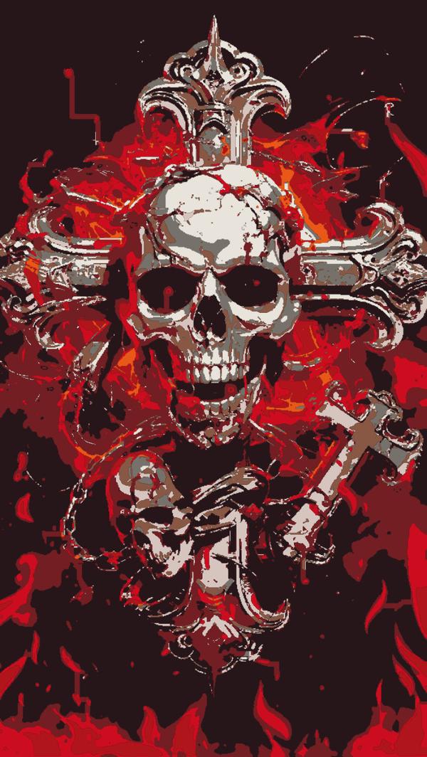Crimson Skull Cross: example finished result