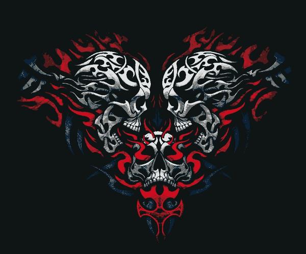 Tribal Skulls: example finished result
