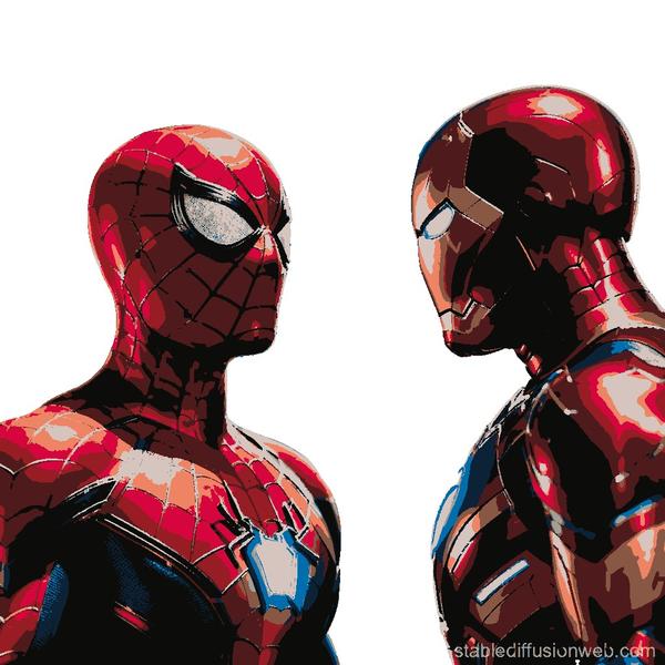 spiderman vs ironman: example finished result